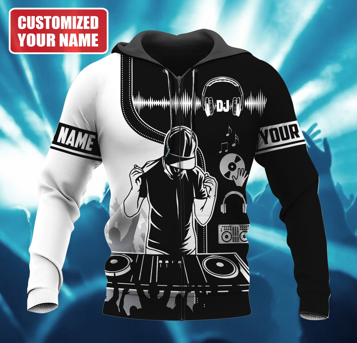 DJ Mixer Shirt, Disc Jockey Music All-Over Print Unisex Tee