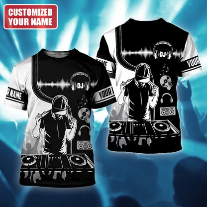 DJ Mixer Shirt, Disc Jockey Music All-Over Print Unisex Tee