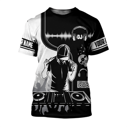 DJ Mixer Shirt, Disc Jockey Music All-Over Print Unisex Tee