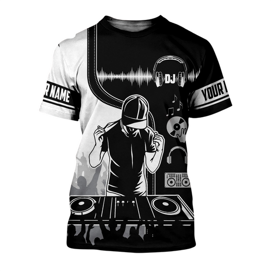 DJ Mixer Shirt, Disc Jockey Music All-Over Print Unisex Tee