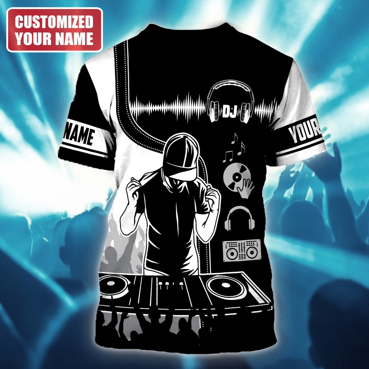 DJ Mixer Shirt, Disc Jockey Music All-Over Print Unisex Tee