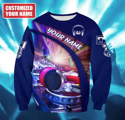 DJ Disc Jockey Shirt, Turntable Music All-Over Print Unisex Tee