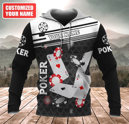 Poker Night Shirt, Classic Playing Cards All-Over Print Unisex Tee