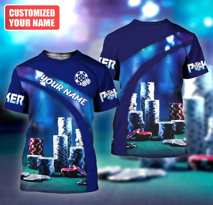 Poker Champion Shirt, Winning Cards All-Over Print Unisex Tee