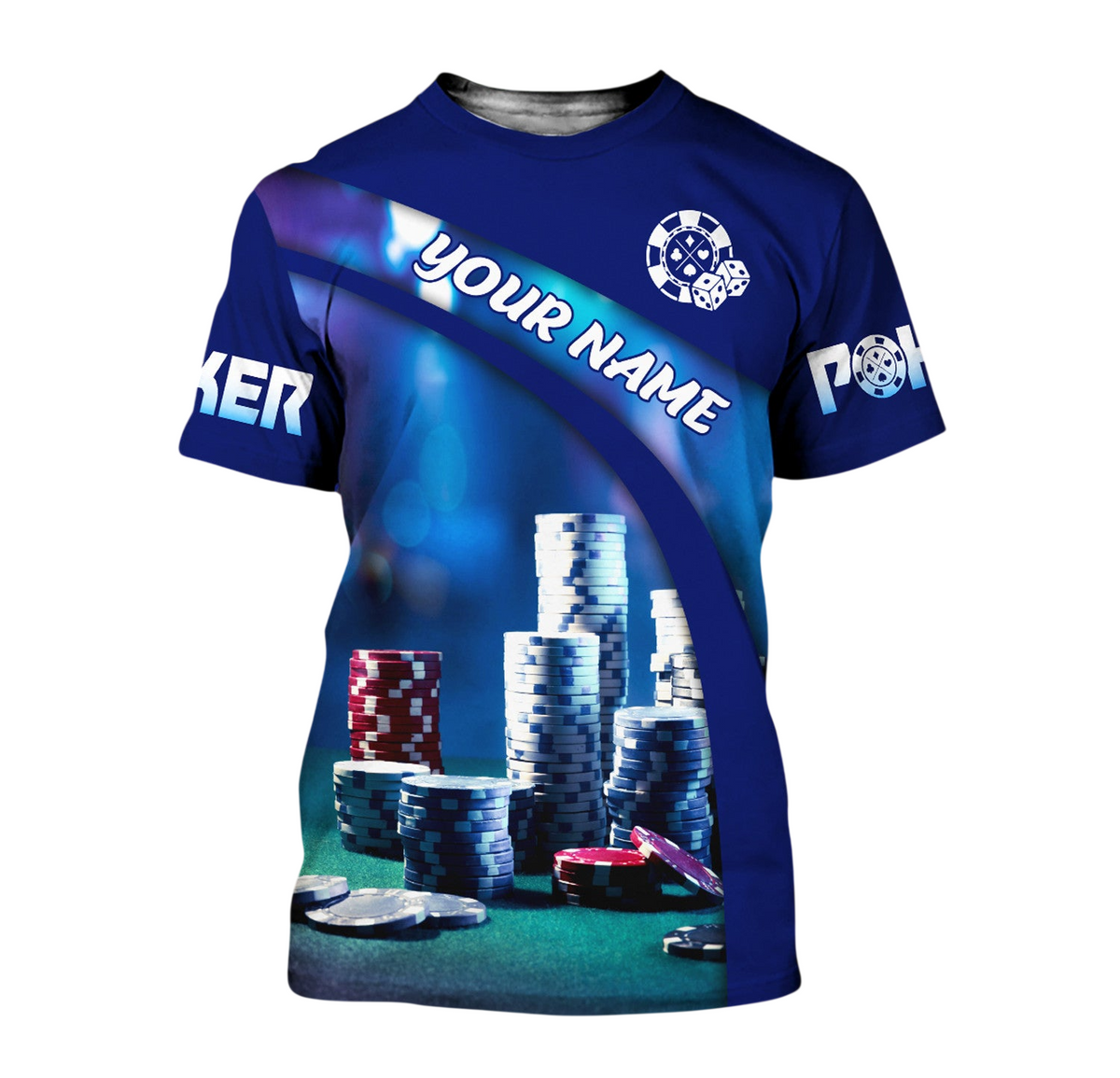 Poker Champion Shirt, Winning Cards All-Over Print Unisex Tee