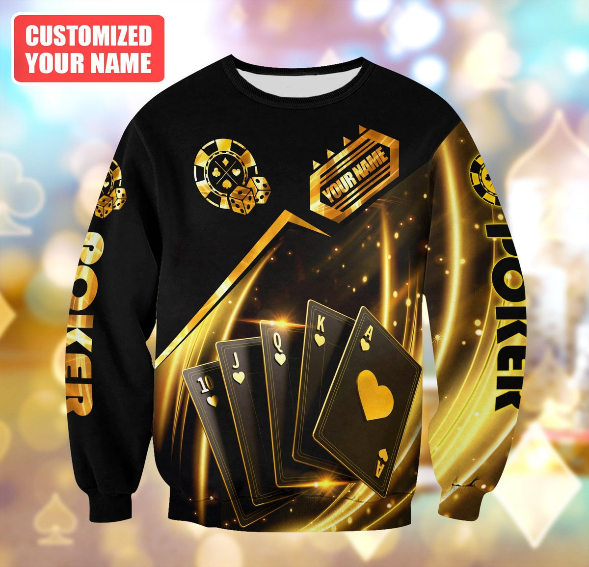 Poker King Shirt, Royal Playing Cards All-Over Print Unisex Tee