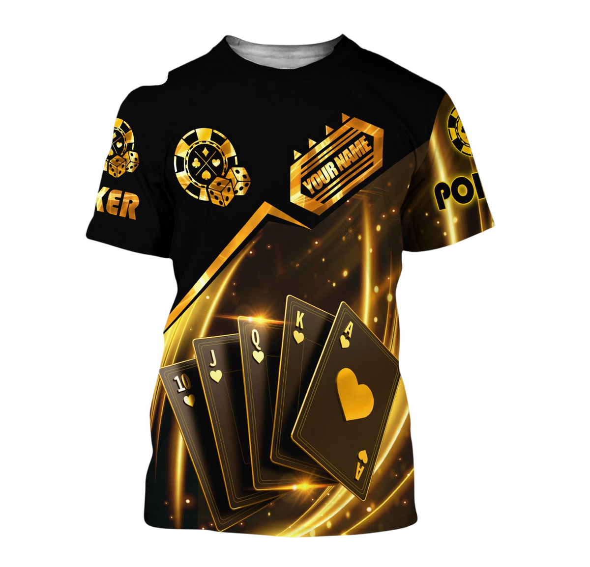 Poker King Shirt, Royal Playing Cards All-Over Print Unisex Tee