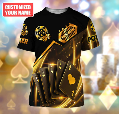 Poker King Shirt, Royal Playing Cards All-Over Print Unisex Tee