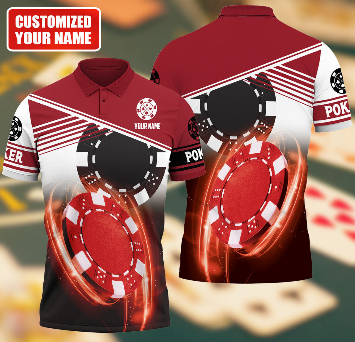 Poker Player Shirt, Playing Cards All-Over Print Unisex Tee