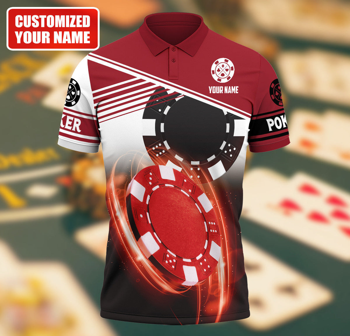 Poker Player Shirt, Playing Cards All-Over Print Unisex Tee