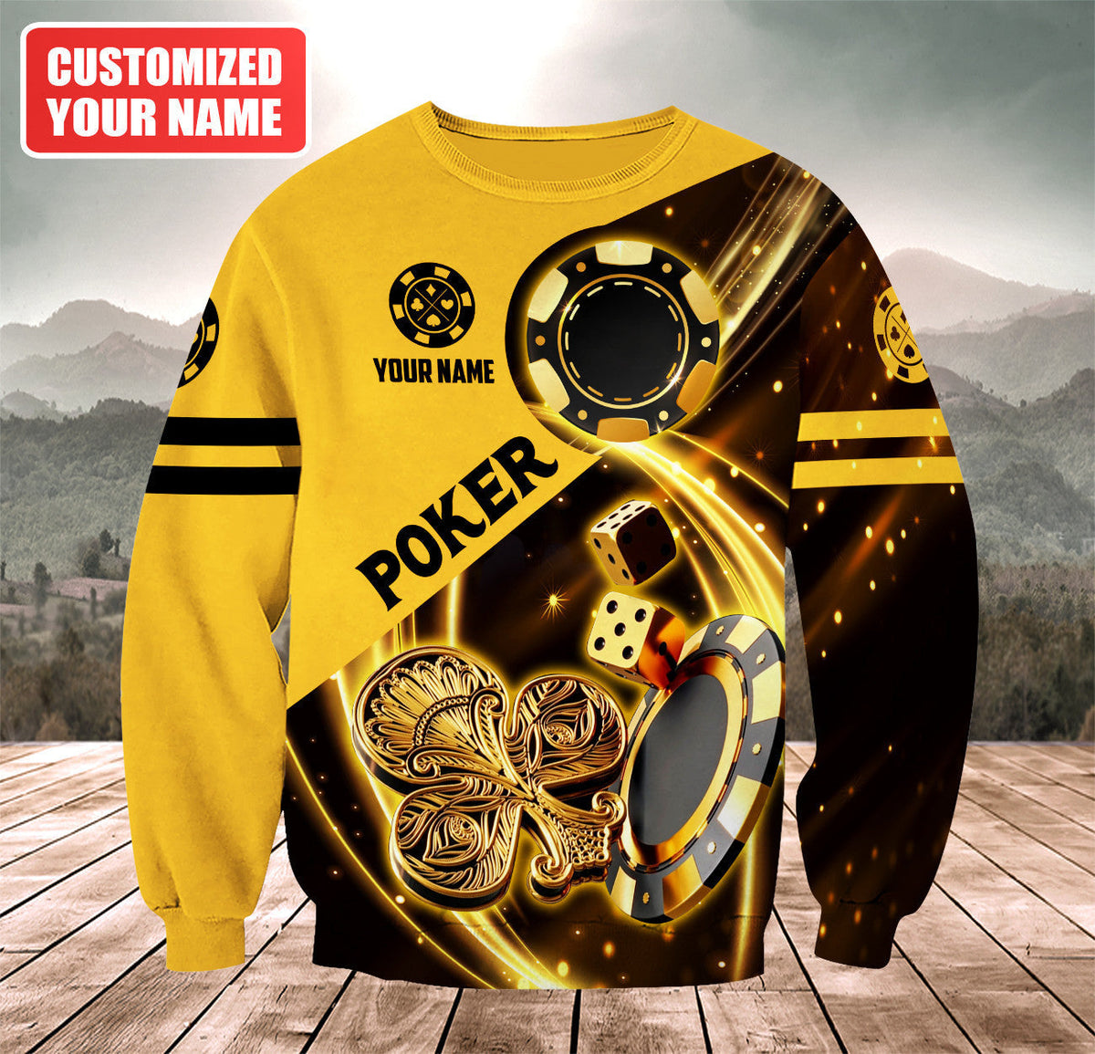 Poker Ace Shirt, Casino Card All-Over Print Unisex Tee