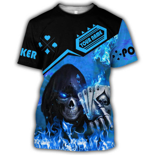 Poker Player Shirt, Casino Card All-Over Print Unisex Tee