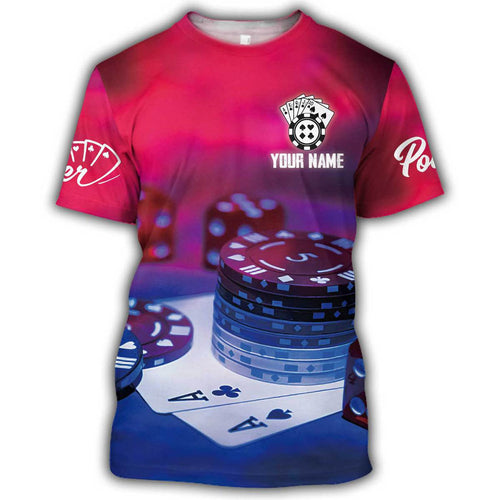 Poker Shirt, Playing Cards All-Over Print Unisex Poker Player Tee