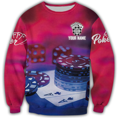 Poker Shirt, Playing Cards All-Over Print Unisex Poker Player Tee