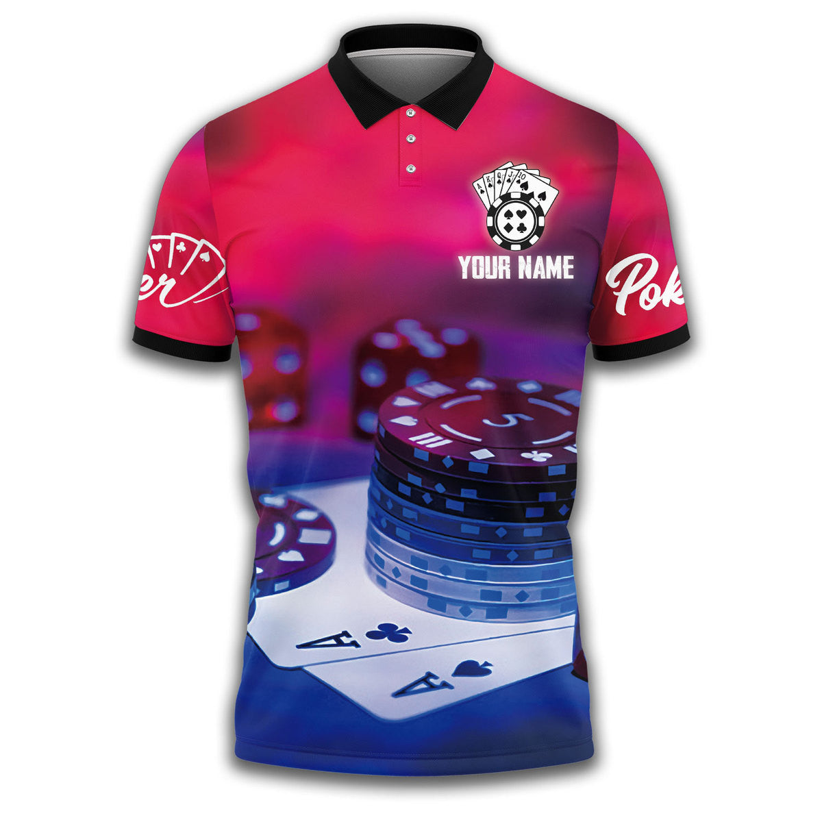 Poker Shirt, Playing Cards All-Over Print Unisex Poker Player Tee