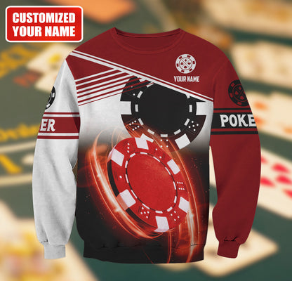 Poker Player Shirt, Playing Cards All-Over Print Unisex Tee