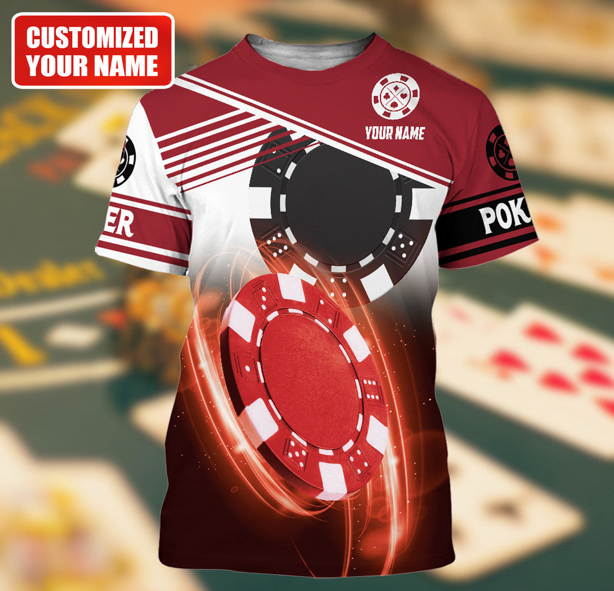 Poker Player Shirt, Playing Cards All-Over Print Unisex Tee