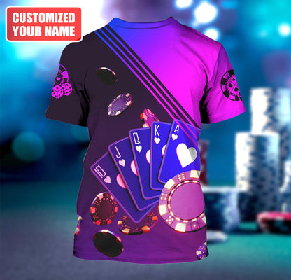 Poker Player Shirt, Playing Cards All-Over Print Unisex Tee
