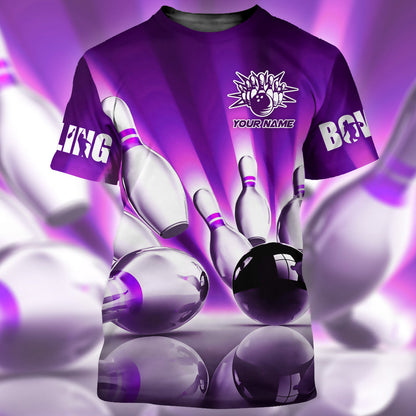 Personalized Name Bowling Q9 Purple Version All Over Printed Unisex Shirt