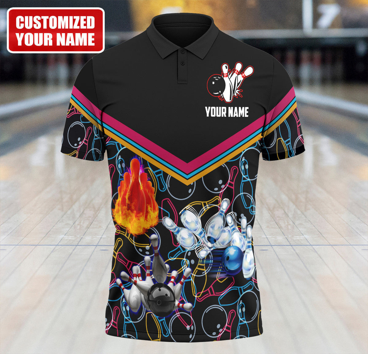 Personalized Name Bowling Q16 All Over Printed Unisex Shirt