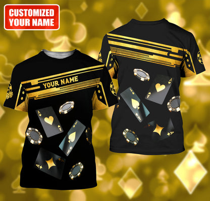 Winning Poker Hand Shirt, Card Player All-Over Print Unisex Tee