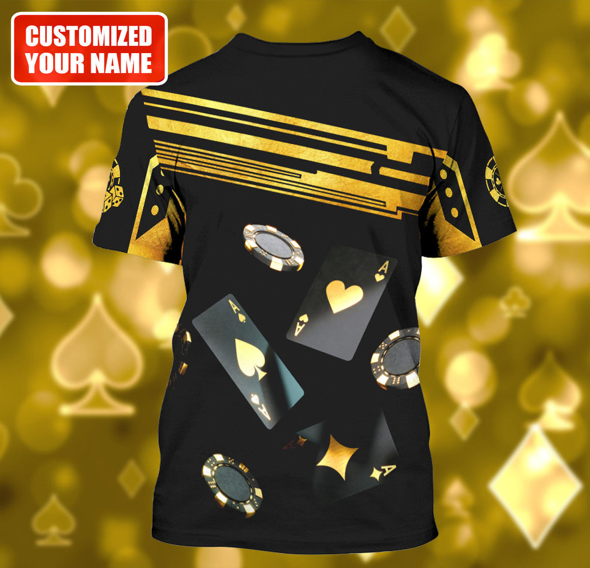 Winning Poker Hand Shirt, Card Player All-Over Print Unisex Tee