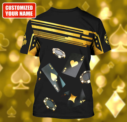 Winning Poker Hand Shirt, Card Player All-Over Print Unisex Tee