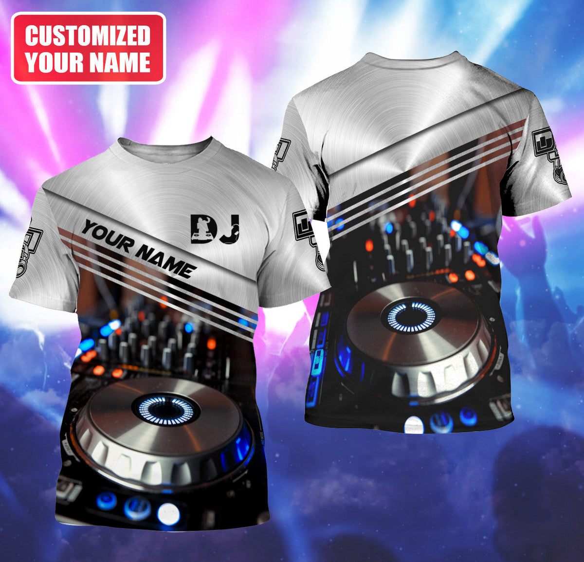 DJ Spin Master Shirt, Disc Jockey Turntable All-Over Print Unisex Tee