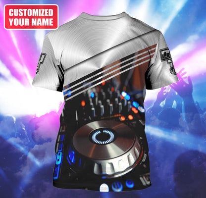 DJ Spin Master Shirt, Disc Jockey Turntable All-Over Print Unisex Tee