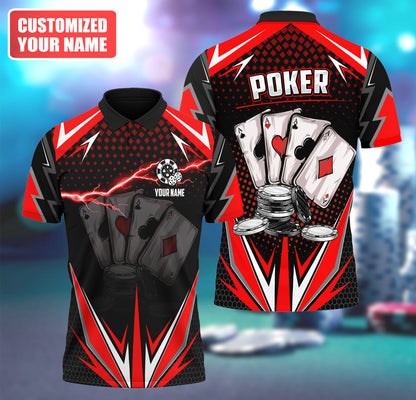 Poker Player Shirt, All-Over Print Unisex Card Player Tee