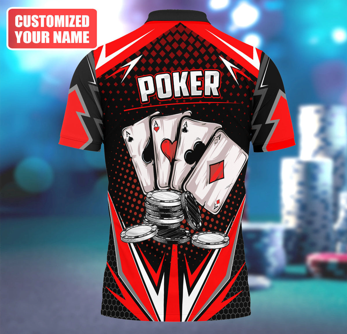 Poker Player Shirt, All-Over Print Unisex Card Player Tee