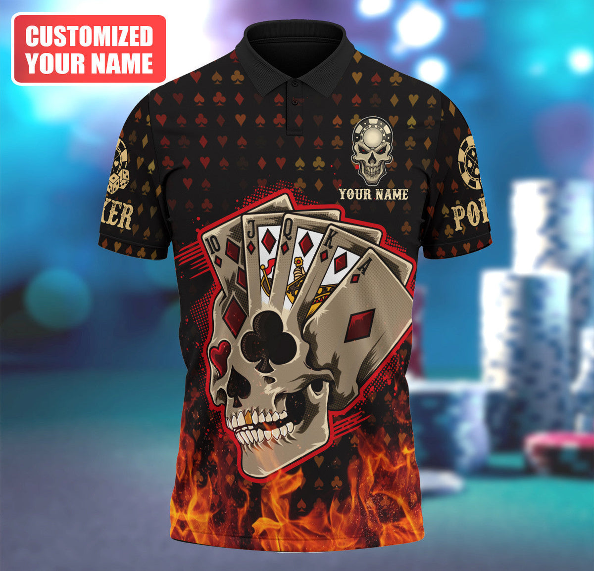 Poker Shirt, Casino Card All-Over Print Unisex Tee