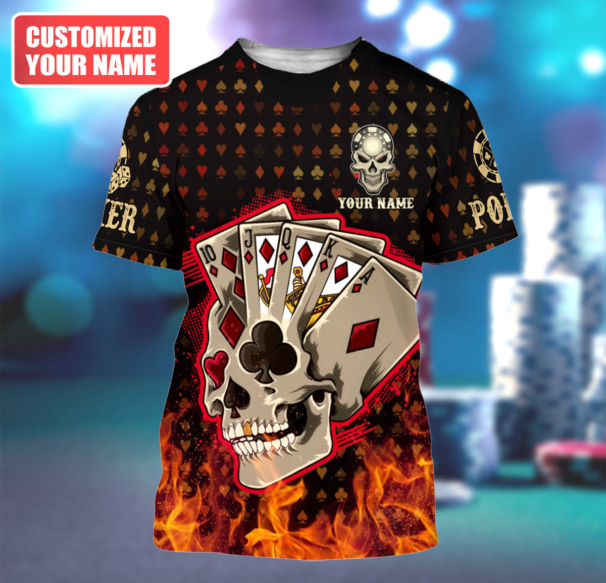 Poker Shirt, Casino Card All-Over Print Unisex Tee