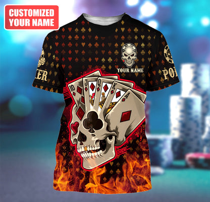 Poker Shirt, Casino Card All-Over Print Unisex Tee