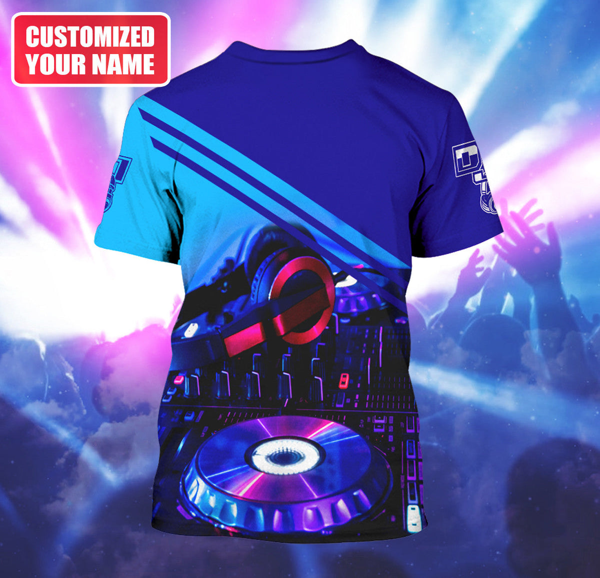 DJ Rhythm Shirt, Disc Jockey Turntable All-Over Print Unisex Tee