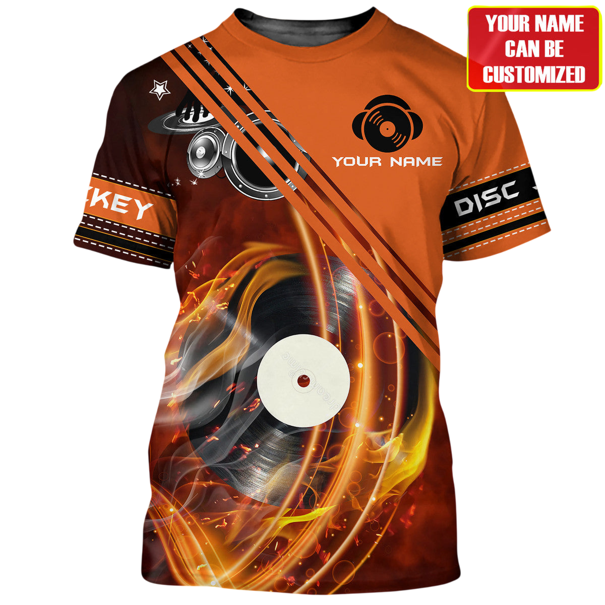 DJ Vibes Shirt, Disc Jockey Turntable All-Over Print Unisex Tee
