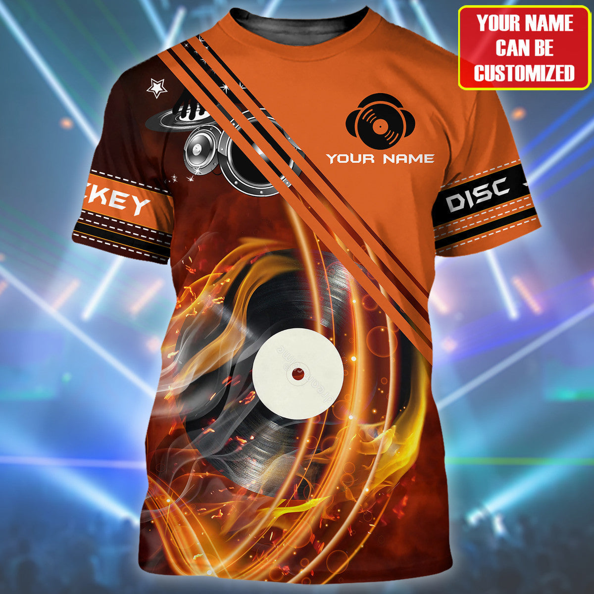 DJ Vibes Shirt, Disc Jockey Turntable All-Over Print Unisex Tee