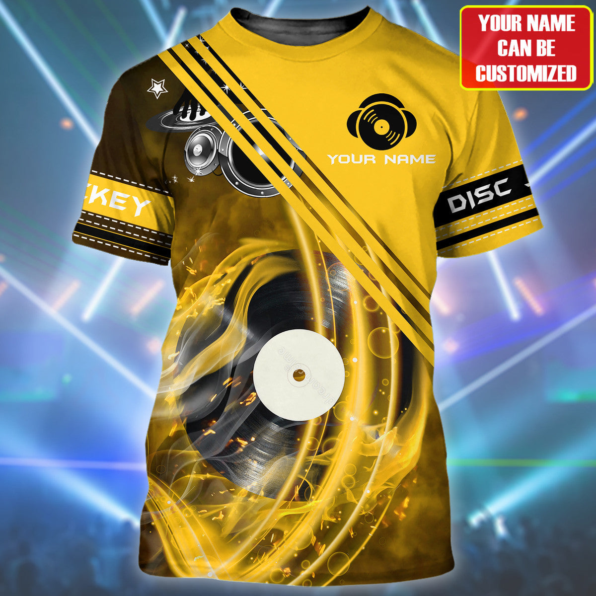 DJ Beats Shirt, Disc Jockey Turntable All-Over Print Unisex Tee