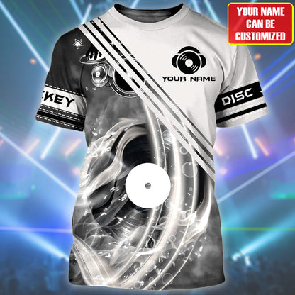 DJ Club Shirt, Turntable Rhythm All-Over Print Unisex Tee