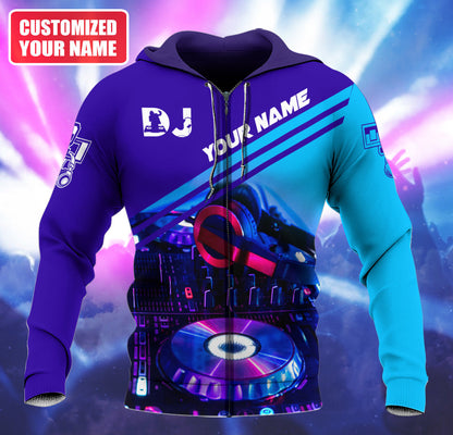 DJ Rhythm Shirt, Disc Jockey Turntable All-Over Print Unisex Tee