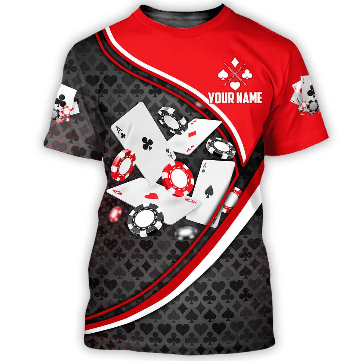 Poker Player Shirt, All-Over Print Unisex Playing Cards Tee