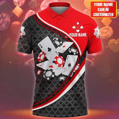 Poker Player Shirt, All-Over Print Unisex Playing Cards Tee