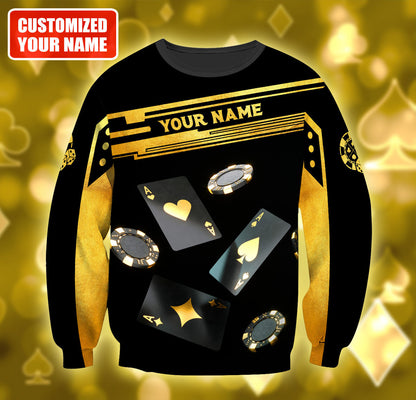 Winning Poker Hand Shirt, Card Player All-Over Print Unisex Tee