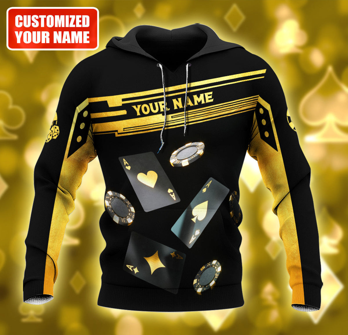 Winning Poker Hand Shirt, Card Player All-Over Print Unisex Tee