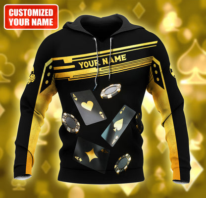 Winning Poker Hand Shirt, Card Player All-Over Print Unisex Tee