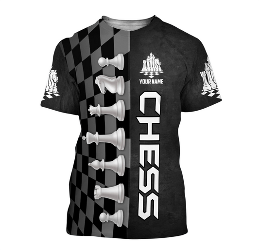 Chess Tactics Shirt, Classic King & Queen All-Over Print Unisex Tee