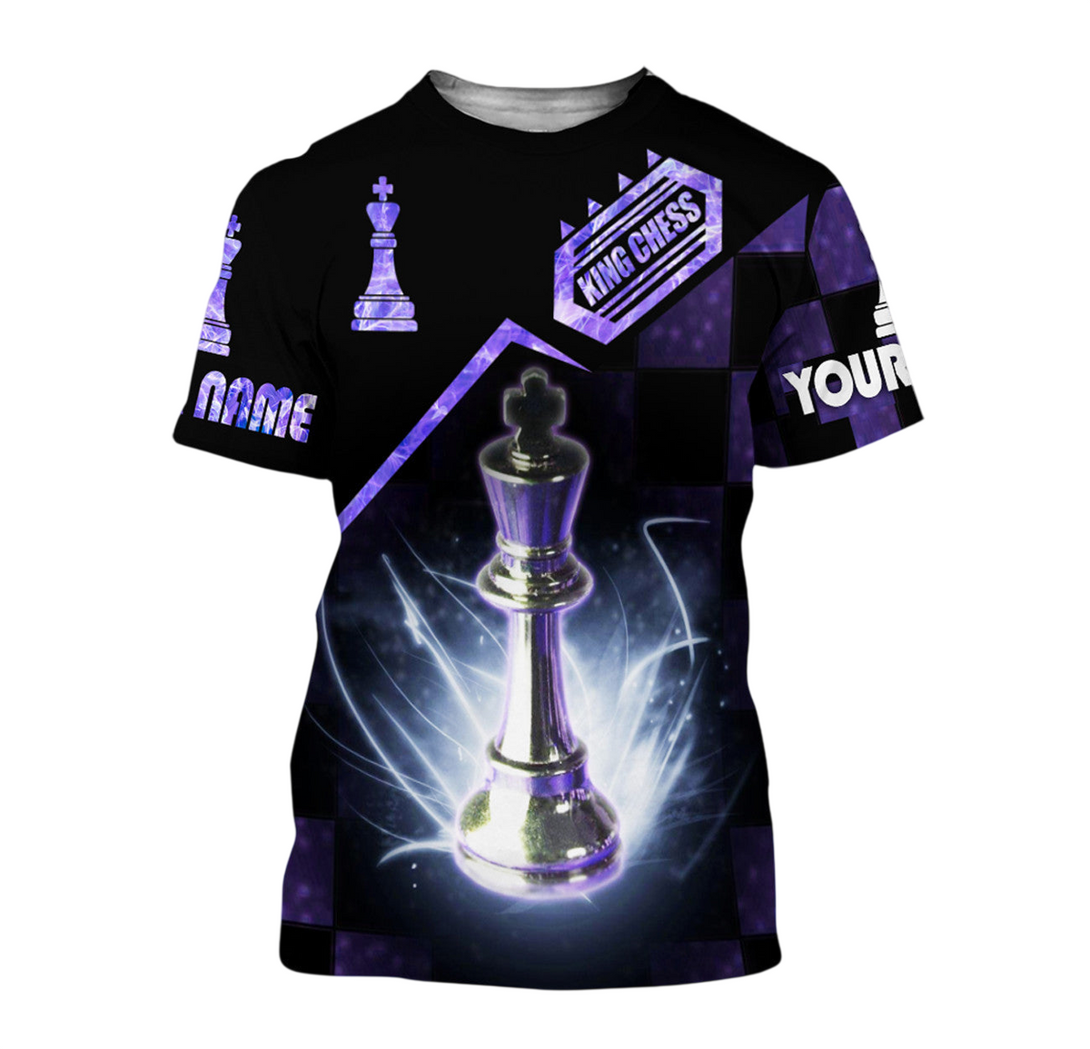 King Chess Shirt, Chess Pieces All-Over Print Unisex Tee