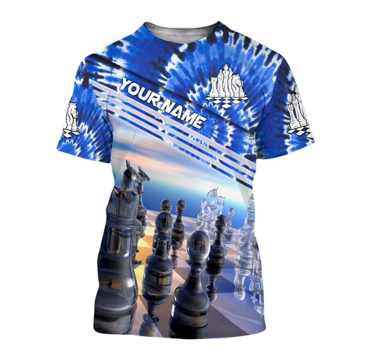 Chess Player Shirt, Chess Pieces All-Over Print Unisex Tee