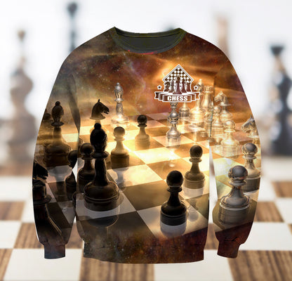 Chess Lover Shirt, Checkered Board All-Over Print Unisex Tee