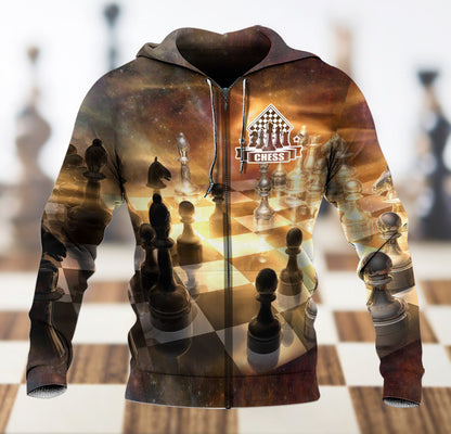 Chess Lover Shirt, Checkered Board All-Over Print Unisex Tee